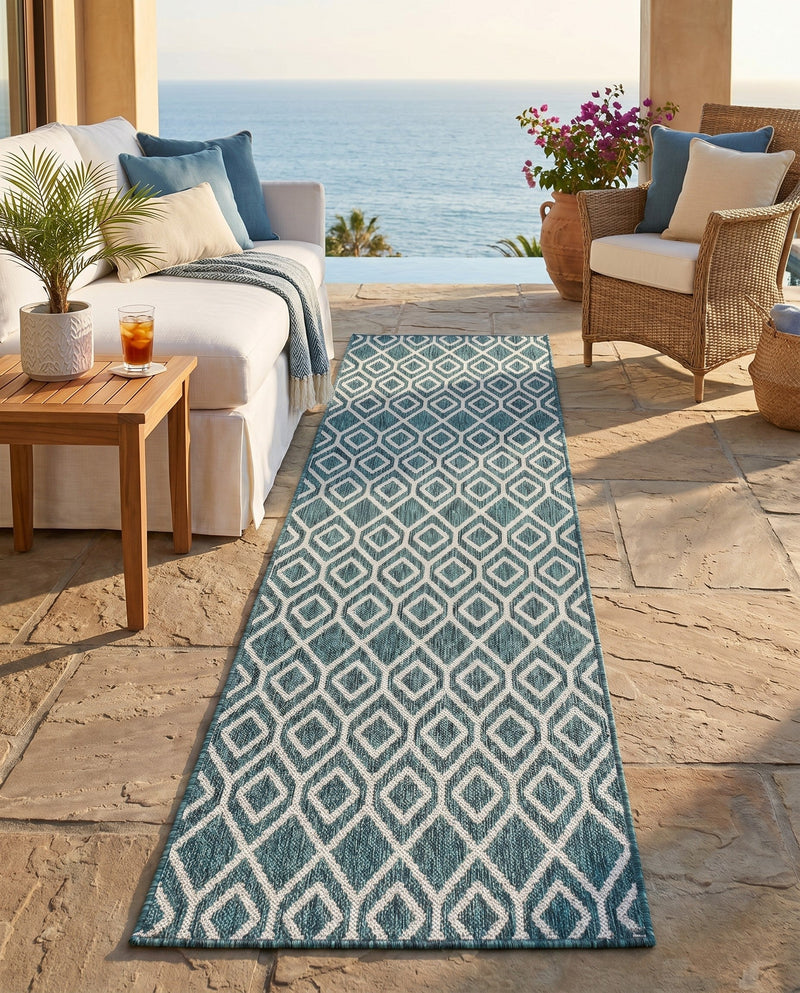Urban Oasis Rugs Collection Area Rug -  Boulevard (Teal) Runner Teal  lifestyle 21