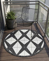 Urban Terrace Collection Area Rug -  Hudson Round Black and White  lifestyle 52