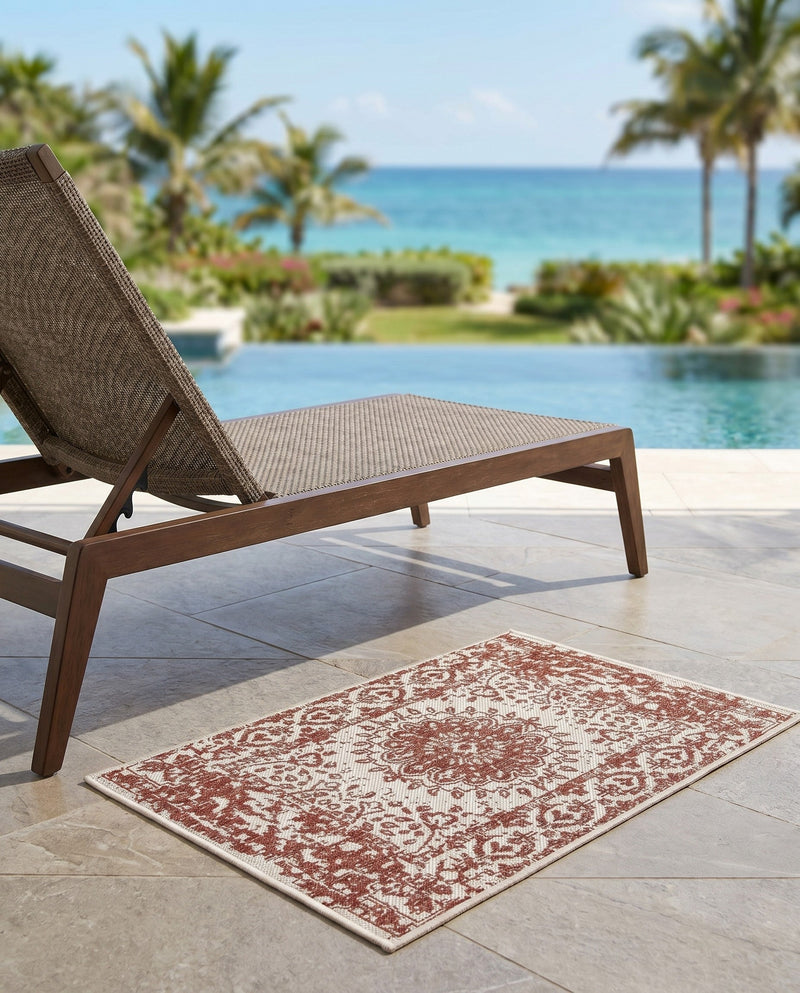 Patio Heritage Collection Area Rug -  Lafayette (Rust Red) Rectangle Rust Red  lifestyle 27
