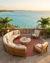 Seaside Serenity Collection Area Rug - Veranda (Rust Red) Round Rust Red  lifestyle 40