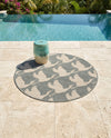 Seaside Haven Rugs Collection Area Rug -  Pelican Round Stone Blue  lifestyle 70