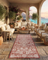 Patio Heritage Collection Area Rug - Savannah (Rust Red) Runner Rust Red  lifestyle 54