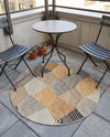 Urban Terrace Collection Area Rug - Metropolis Round Gray  lifestyle 74