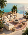 Patio Heritage Collection Area Rug -  Augusta (Rust Red) Round Rust Red  lifestyle 46