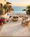 Tribal Terrace Treasures Collection Area Rug - Mayan Marina (Natural) Rectangle Natural  lifestyle 14