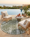 Desert Nomad Terrace Collection Area Rug - Sahara (Green) Round Green  lifestyle 15