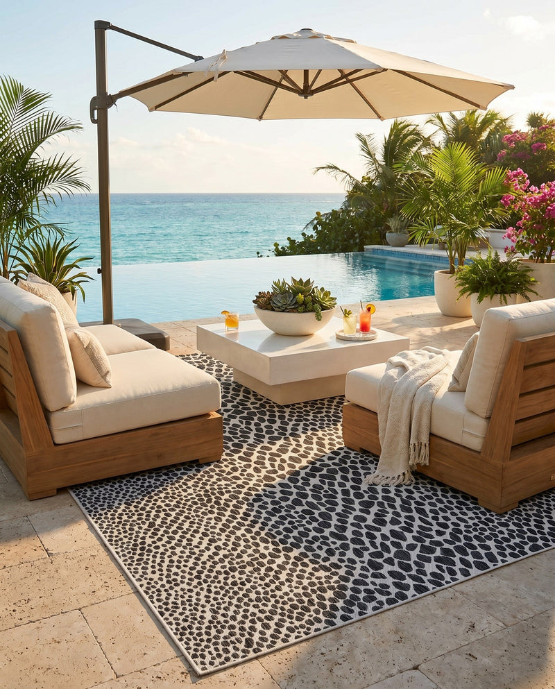 Urban Oasis Rugs Collection Area Rug -  Terrace (Black) Rectangle Black  lifestyle 28