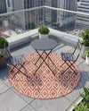 Urban Oasis Rugs Collection Area Rug -  Boulevard (Rust Red) Round Rust Red  lifestyle 52
