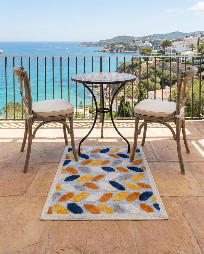 Bahama Breeze Outdoor Collection Area Rug - Nassau Rectangle Gray  lifestyle 36
