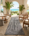 Sustainable Strands Indoor-Outdoor Oasis Collection Area Rug -  Sandbar (Black and White) Runner Black and White  lifestyle 40