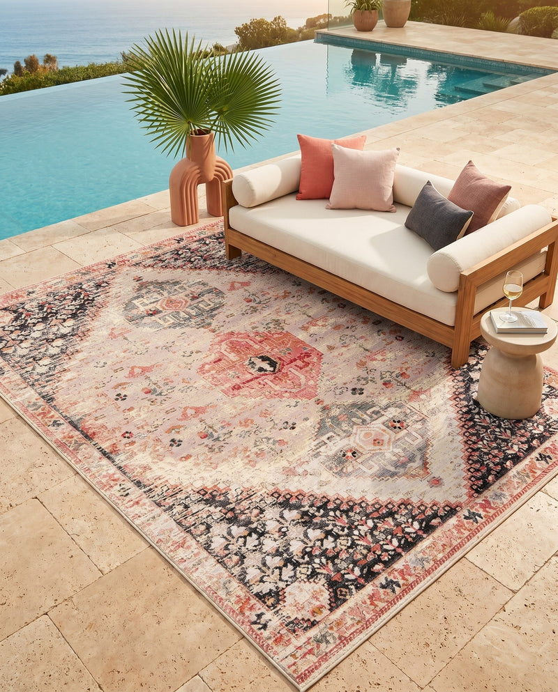 Patio Heritage Collection Area Rug -  Meadow Rectangle Multi  lifestyle 9