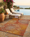 Urban Terrace Collection Area Rug -  Veranda Rectangle Rust Red  lifestyle 11