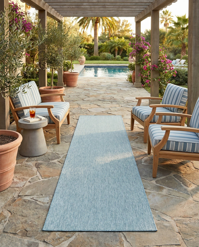 Seaside Serenity Collection Area Rug - Veranda (Aquamarine) Runner Aquamarine  lifestyle 53