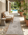 Patio Heritage Collection Area Rug -  Lafayette (Gray) Runner Gray  lifestyle 49