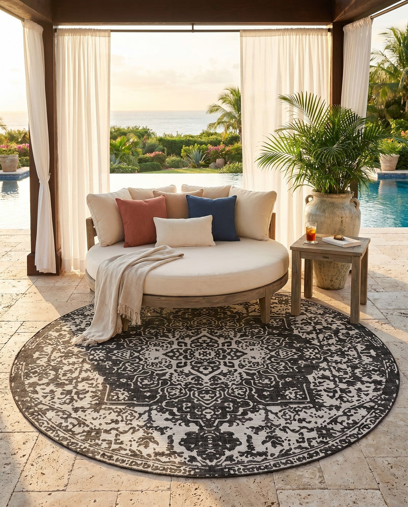 Urban Oasis Rugs Collection Area Rug -  Penthouse (Charcoal Gray) Round Charcoal Gray  lifestyle 75