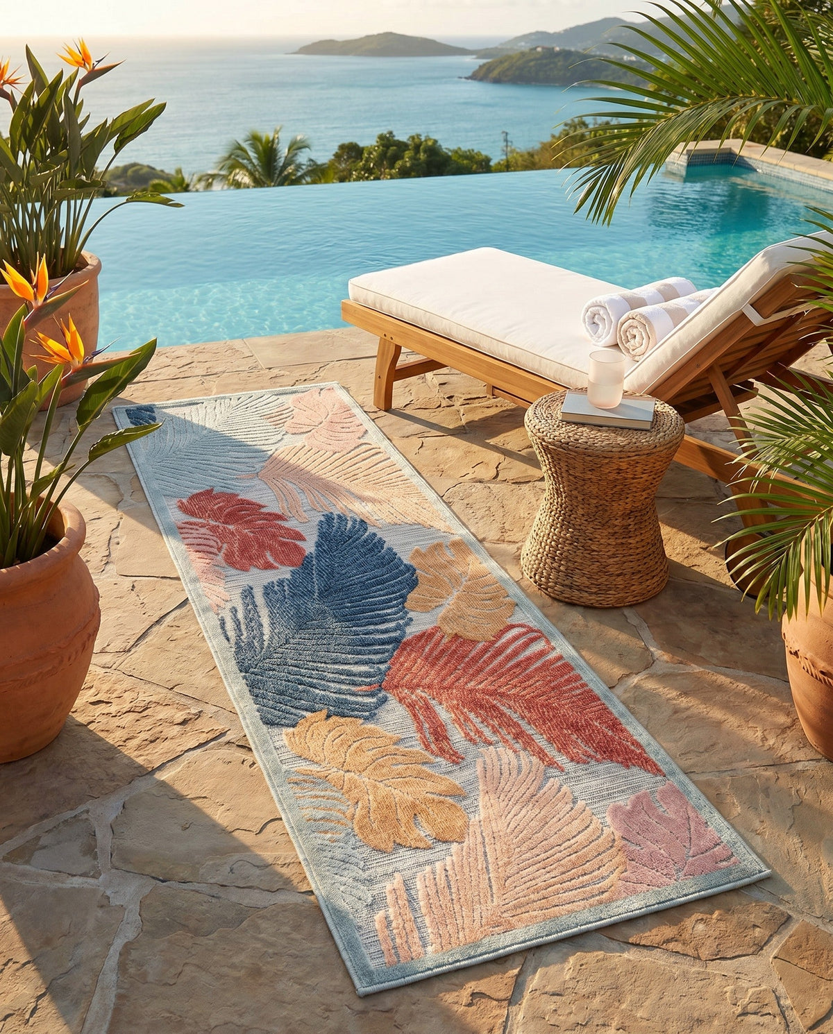 Seaside Blooms Collection Area Rug -  Tranquil Runner Multi  lifestyle 113