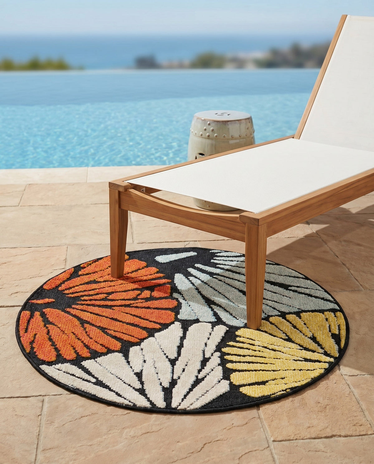 Outdoor Marrakesh Collection Area Rug -  Tetouan Round Multi  lifestyle 87