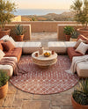 Savannah Pergola Collection Area Rug -  Pergola (Rust Red) Round Rust Red  lifestyle 59