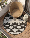 Urban Terrace Collection Area Rug -  Gramercy Round Black and White  lifestyle 53