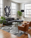Urban Terrace Collection Area Rug -  Bronx Rectangle Black and White  lifestyle 14