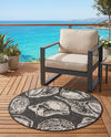 Seaside Haven Rugs Collection Area Rug -  Lighthouse (Black and White) Round Black and White  lifestyle 58