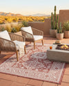 Tribal Terrace Treasures Collection Area Rug -  Incan Isle (Rust Red) Rectangle Rust Red  lifestyle 28
