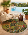 Seaside Blooms Collection Area Rug -  Sorrento Round Green  lifestyle 63