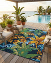 Seaside Blooms Collection Area Rug -  Grove Rectangle Multi  lifestyle 9