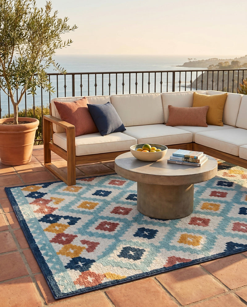 Caribbean Terrace Collection Area Rug -  Tobago Rectangle Ivory  lifestyle 43