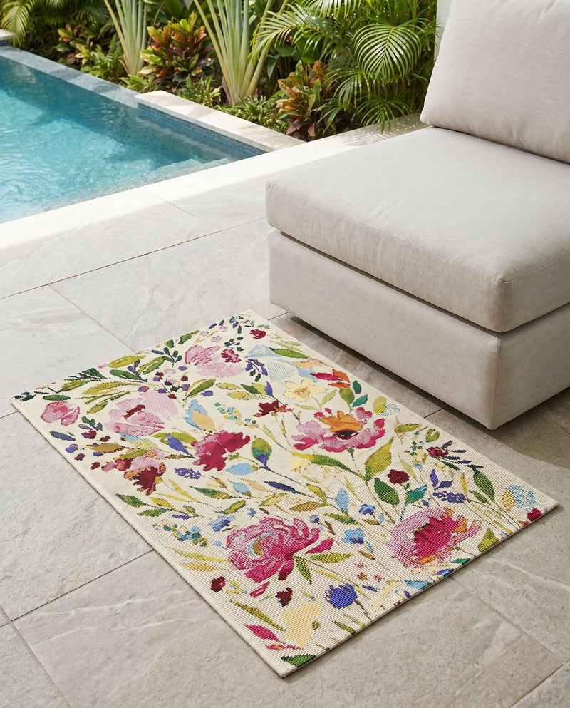 Seaside Blooms Collection Area Rug -  Meadow Rectangle Multi  lifestyle 15