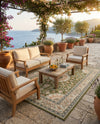 Patio Heritage Collection Area Rug -  Bower Rectangle Green  lifestyle 50