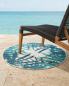 Seaside Blooms Collection Area Rug -  Provence Round Teal blue  lifestyle 77
