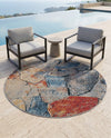 Urban Terrace Collection Area Rug -  Boulevard Round Multi  lifestyle 60
