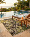 Seaside Blooms Collection Area Rug -  Lotus Rectangle Green  lifestyle 35