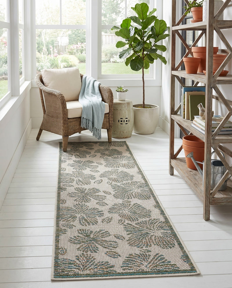 Coastal Terrace Collection Area Rug -  Marina Runner Ivory and Beige  lifestyle 76