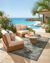 Coastal Terrace Collection Area Rug -  Driftwood Rectangle Blue  lifestyle 15