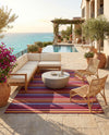 Seaside Stripes Collection Area Rug - Azul Rectangle Multi  lifestyle 42
