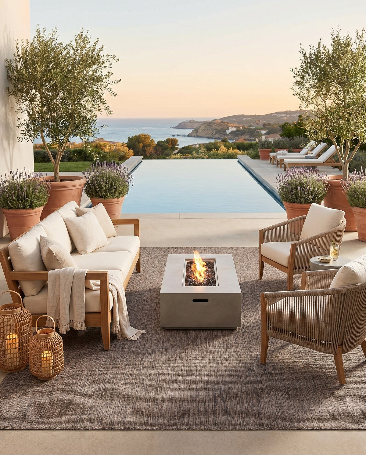 Seaside Serenity Collection Area Rug - Veranda (Light Brown) Rectangle Light Brown  lifestyle 16