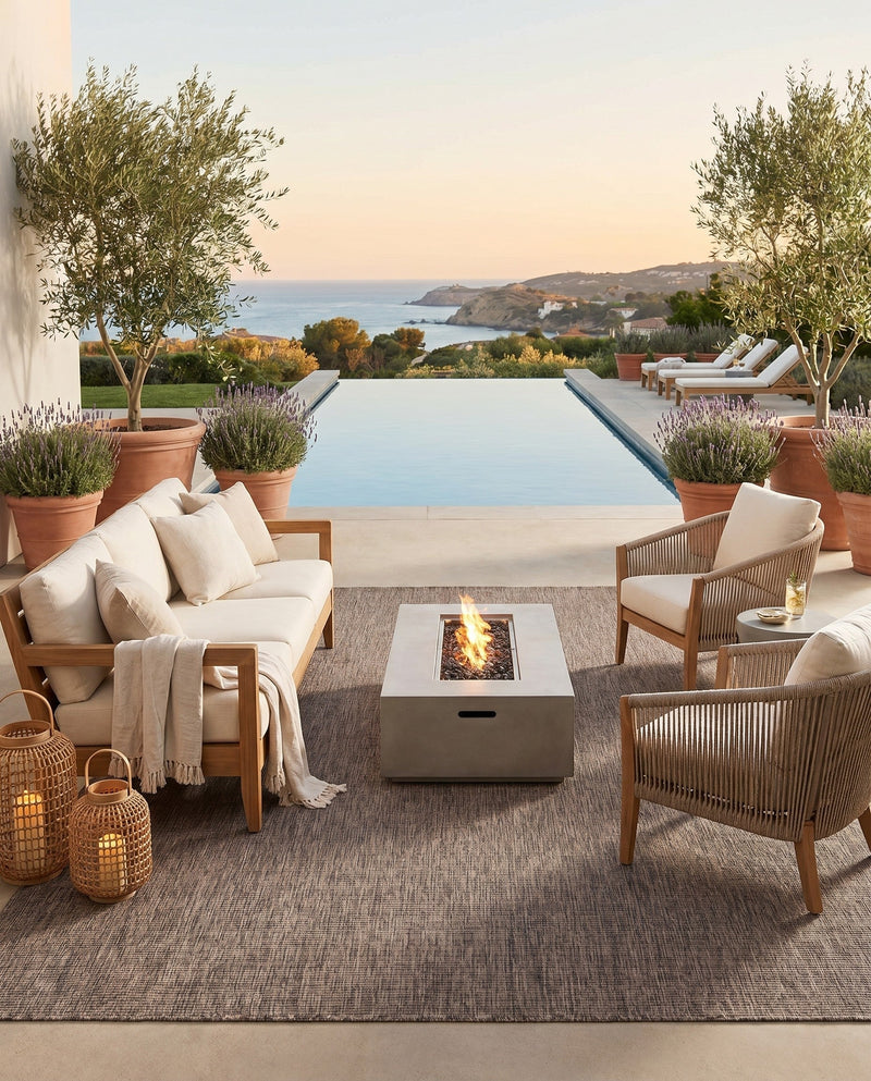 Seaside Serenity Collection Area Rug - Veranda (Light Brown) Rectangle Light Brown  lifestyle 16