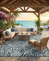 Savannah Escape Collection Area Rug -  Masai Rectangle Navy Blue and Ivory  lifestyle 10
