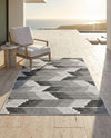 Urban Terrace Collection Area Rug -  Bronx Rectangle Black and White  lifestyle 23