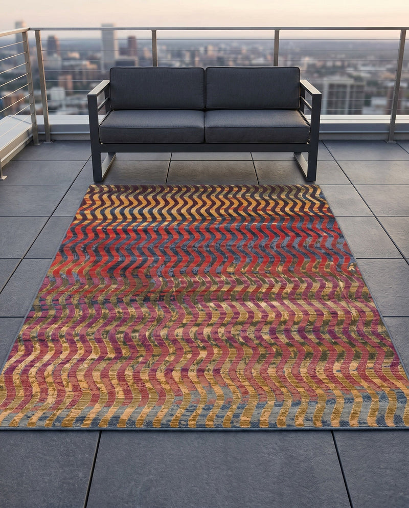 Urban Terrace Collection Area Rug -  Walkway Rectangle Multi  lifestyle 9
