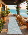 Patio Heritage Collection Area Rug -  Augusta (Aqua) Runner Aqua  lifestyle 78