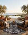 Urban Oasis Rugs Collection Area Rug -  Penthouse (Charcoal Gray) Round Charcoal Gray  lifestyle 81