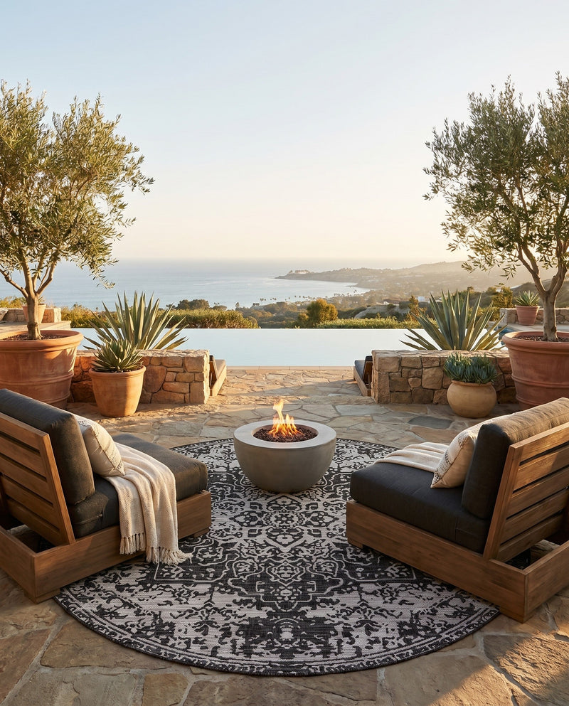 Urban Oasis Rugs Collection Area Rug -  Penthouse (Charcoal Gray) Round Charcoal Gray  lifestyle 81
