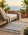 Sustainable Nomad Terrace Collection Area Rug - Reef Rectangle Cool Gray  lifestyle 28