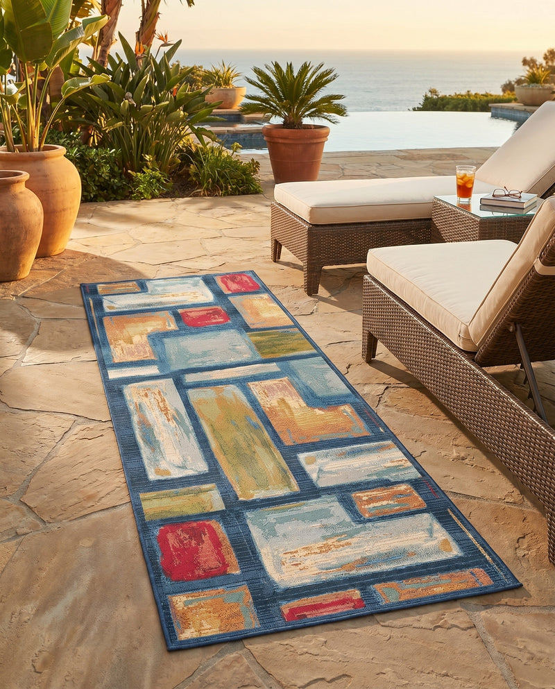 Urban Terrace Collection Area Rug -  Portico Runner Multi  lifestyle 36