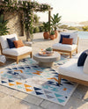 Bahama Breeze Outdoor Collection Area Rug -  Andros Rectangle Gray  lifestyle 9