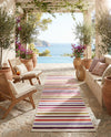 Seaside Stripes Collection Area Rug - Azul Runner White  lifestyle 65