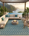 Savannah Pergola Collection Area Rug -  Pergola (Teal) Rectangle Teal  lifestyle 25